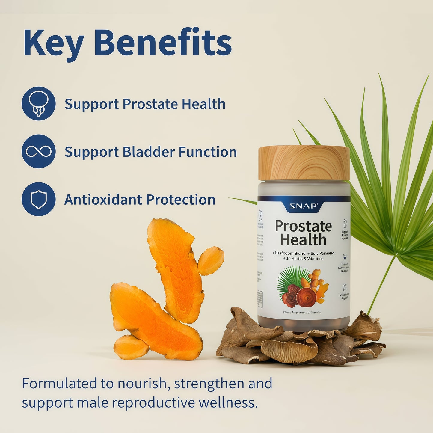 Snap Supplements Prostate Health Supplement - Supports Male Urinary Tract Health, 90 Vegetarian Capsules (30 Servings, 1 Month Supply)
