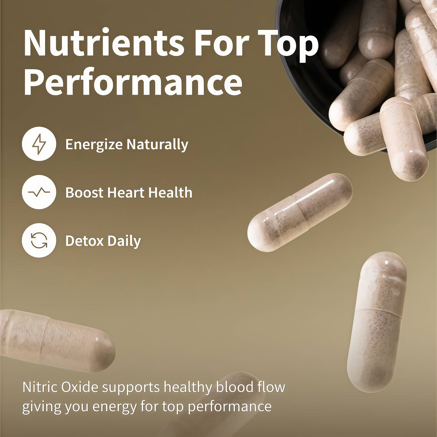 Snap Supplements Nitric Oxide Supplement with L-Arginine to Support Energy, Quick Recovery, Heart Health, Muscle Growth & Circulation, 60 Vegetarian Capsules (1 Month Supply)