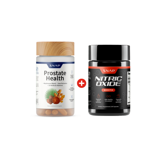 Snap Supplements Prostate Health & Nitric Oxide Supplement Bundle for Men, 90 + 60 Vegetarian Capsules (1 Month Supply)