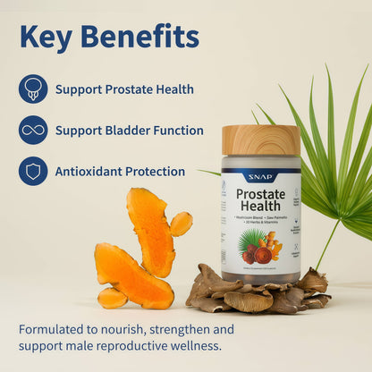 Snap Supplements Prostate Health Supplement - Supports Male Urinary Tract Health, 90 Vegetarian Capsules (30 Servings, 1 Month Supply)